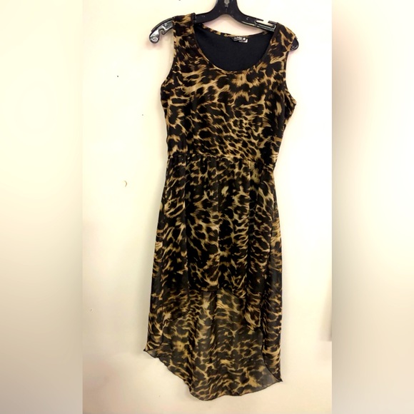 INDULGE LEOPARD PRINT SLEEVES DRESS IN SIZE MEDIUM - Picture 1 of 6